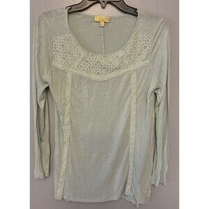 Women’s Princess Vera Wang Green Linen Blend shirt Size Small